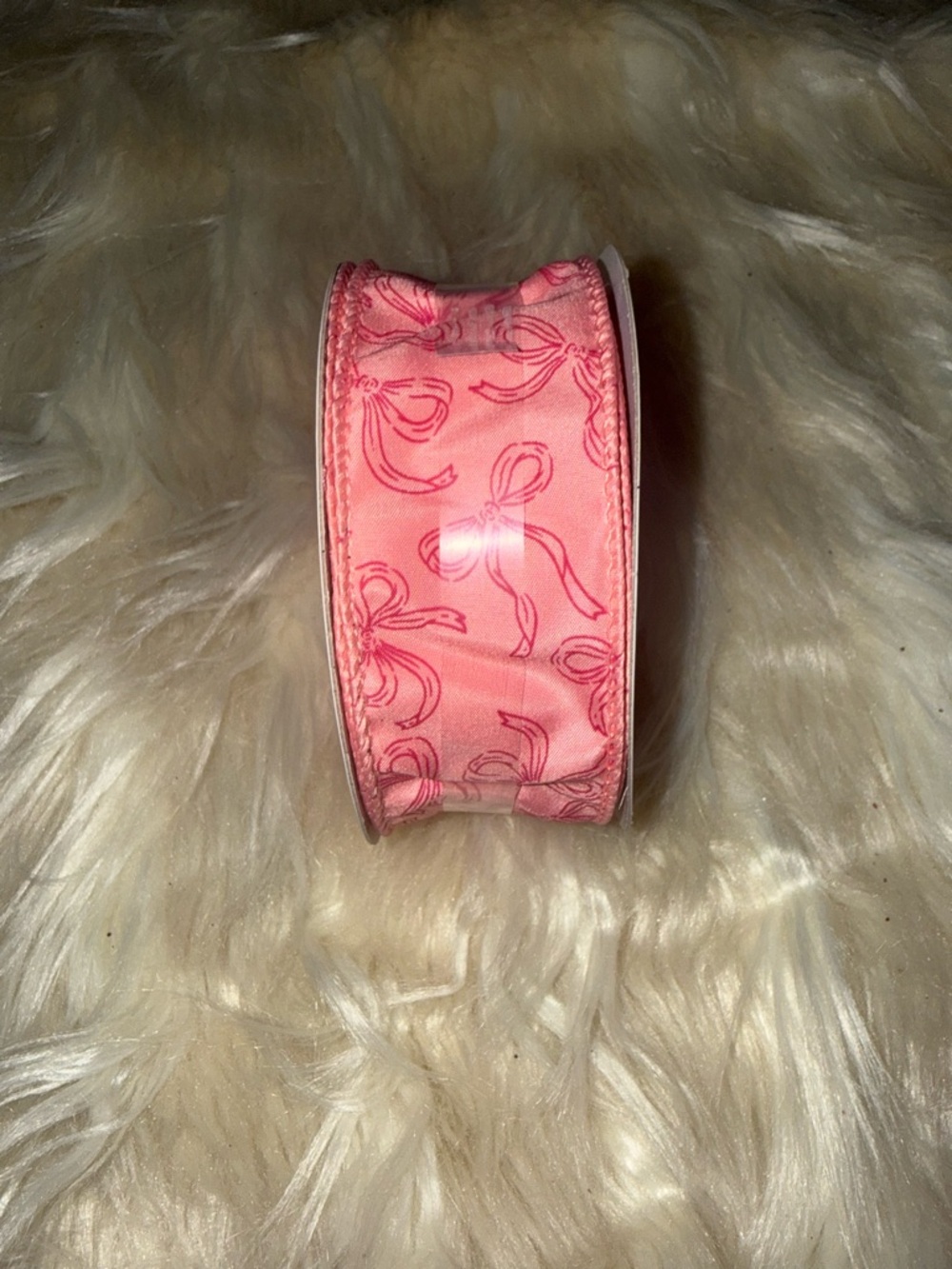 Pink Decorative Ribbon Roll with Bow Print size  1 1/2 x 30